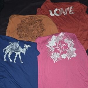 St. John's Bay Tank Tops Size XL Set Of 4 Pink, Blue, Orange